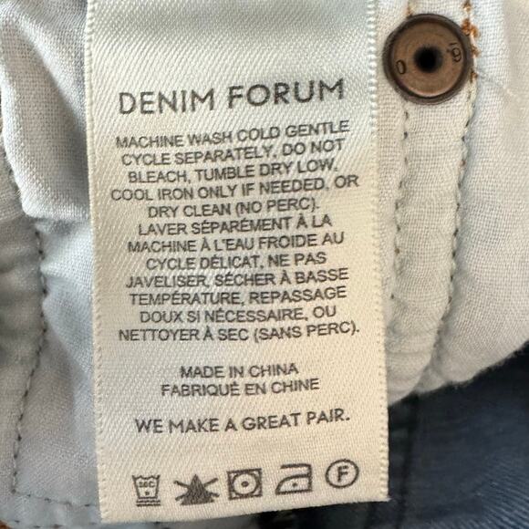 denim forum | yoko high rise slim medium wash button fly aritzia jeans sz 24 - Picture 9 of 12